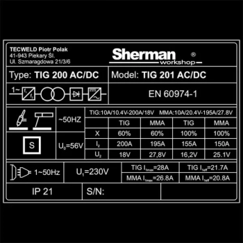 Sherman TIG 201 AC/DC